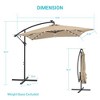 Sonkuki 8.2×8.2FT LED Solar Lighted Outdoor Patio Umbrella, Square Canopy Offset Umbrella for Villa Gardens, Lawns and Yard - 3 of 4