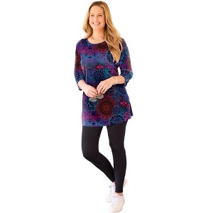 Catherines Women's Plus Size Easy Fit 3/4-Sleeve Scoopneck Tunic - 1 of 4