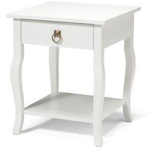 Kate and Laurel Lillian Square Wood Side Table, 20x20x24, White - 1 of 4