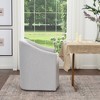 KINWELL 25" Performance Fabric Upholstered Rolling Dining Armchair - 3 of 4
