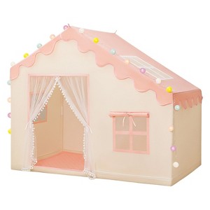 Etokfoks Kids Play Tent Indoor Pink 57 x 35 x 47 Inch with Ball Lights and Mat Spacious Toddler Playhouse for Ages 3 to 8 1 Piece - 1 of 4