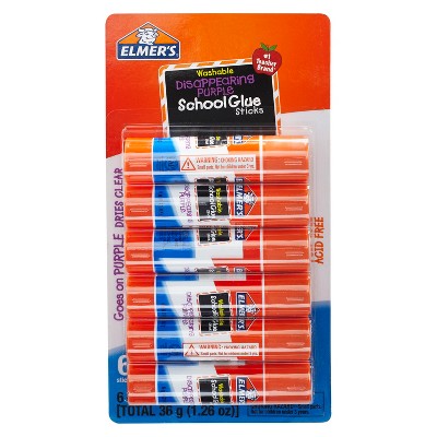 Elmer's 6pk Washable School Glue Sticks - Disappearing Purple