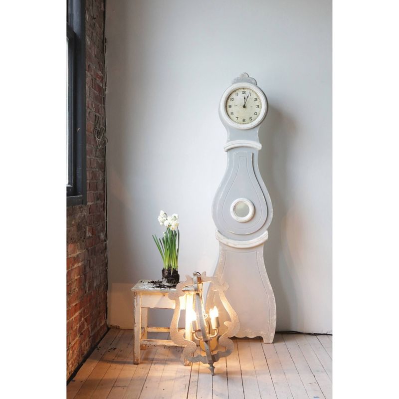 Wood Decorative Clock Gray Patina - Storied Home, 3 of 6