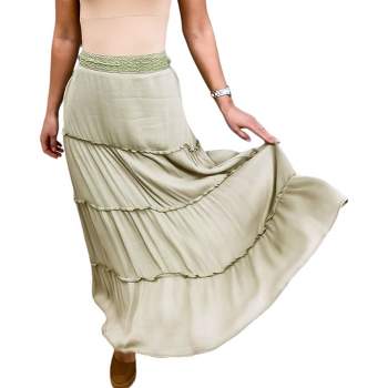 Anna-Kaci Women's Maxi Bohemian Layered Skirt