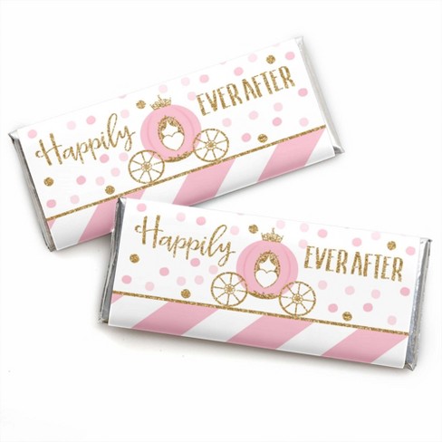 Big Dot Of Happiness Little Princess Crown - Candy Bar Wrapper Pink And ...