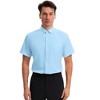 INSPIRE CHIC Men's Short Sleeve Stretch Lightweight Business Solid Formal Button Down Shirts - 4 of 4