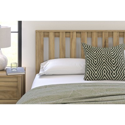 Light Brown Full Wood Panel Headboard