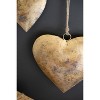 Kalalou Set of Three Antique Gold Christmas Heart Door Hangers (Min 2) - 2 of 3