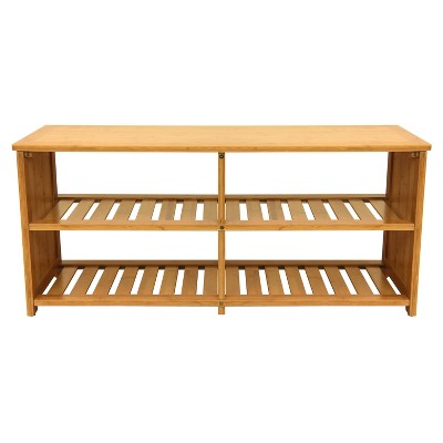 Eco-Friendly Bamboo Multi-Purpose Storage Bench with Shoe Organizer