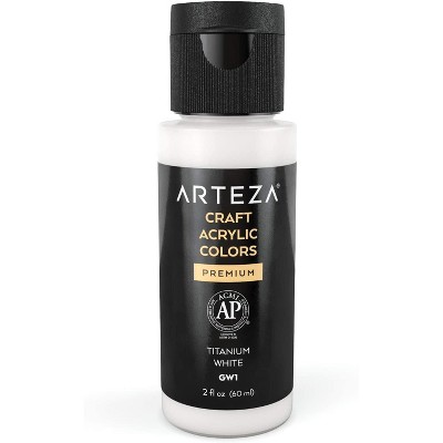 Arteza Acrylic Craft Paint, Titanium White GW1, 60ml Bottle - Single Color (ARTZ-9727)