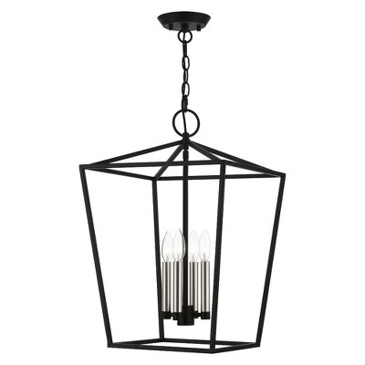 Livex Lighting Devone 4 - Light Chandelier in  Black/Brushed Nickel