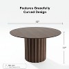 Dovelina Mid-Century Round Dining Table Wood Kitchen Table for 4 People - Walnut - 2 of 4