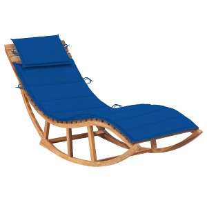 vidaXL Rocking Sun Lounger with Cushion Solid Teak Wood - 1 of 4
