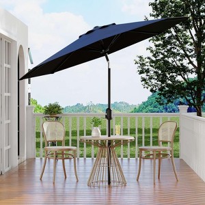 10ft Patio Umbrella, Table Umbrella Outdoor Patio with Crank Lift & Push Button Tilt, 8 Sturdy Ribs for Yard, Deck, Pool - 1 of 4