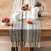 Design Imports  Braided Stripe Jacquard Fringe Table Runner, 15X108", Dark Brown - 4 of 4