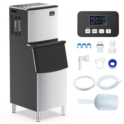 Commercial Ice Maker Machine, 350LBS/24H Freestanding Stainless Steel Ice Maker with 220 Lbs Capacity