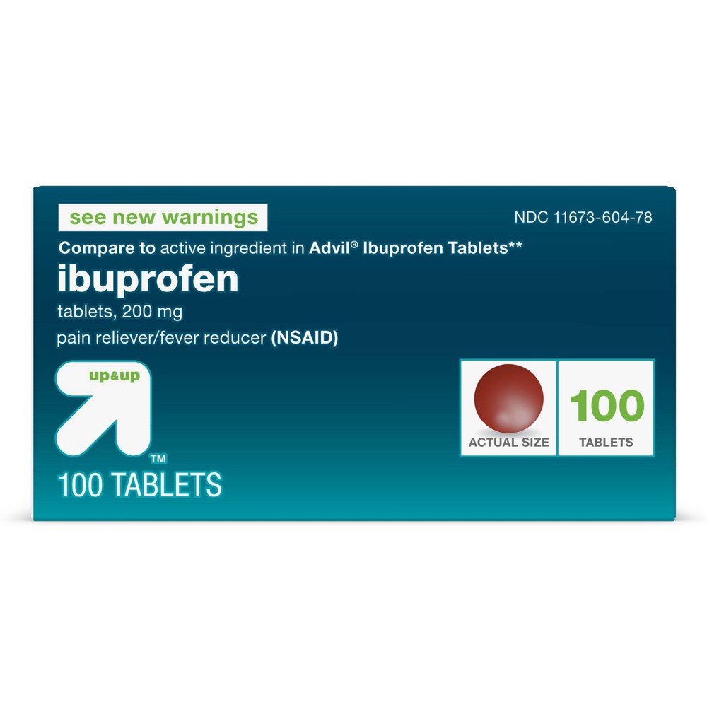 Ibuprofen (NSAID) Pain Reliever & Fever Reducer Tablets - 100ct - up & up