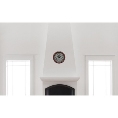 Yosemite Distressed Red Iron Round Wall Clock with Roman Numerals