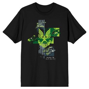 Halo Infinite Battle Vehicles Crew Neck Short Sleeve Men's Black T-shirt - 1 of 3