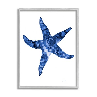 Stupell Industries Casual Starfish Beach Ocean Sea Life Painting Black Framed Giclee Art