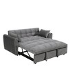 TiramisuBest 65" 3-in-1 Foldable Velvet Sofa Bed with Adjustable Back, Storage Bag & Pillows, Modern Double Sofa for Living Room, Black - 4 of 4
