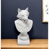 HomeRoots 13" White Resin Fox Bust Tabletop Sculpture - 2 of 4