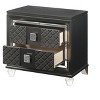 Vynxaria Glamorous 2-Drawer Nightstand, Metallic Gray Finish, Sparkling Trim, Felt-Lined Top Drawer, Zinc Alloy Faux Crystal Handle - 3 of 4