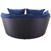 Courtyard Casual Zoey Daybed  Half moon shape can be used as seating  Aluminum frame, wicker weaving with Olefin Fabric - 4 of 4