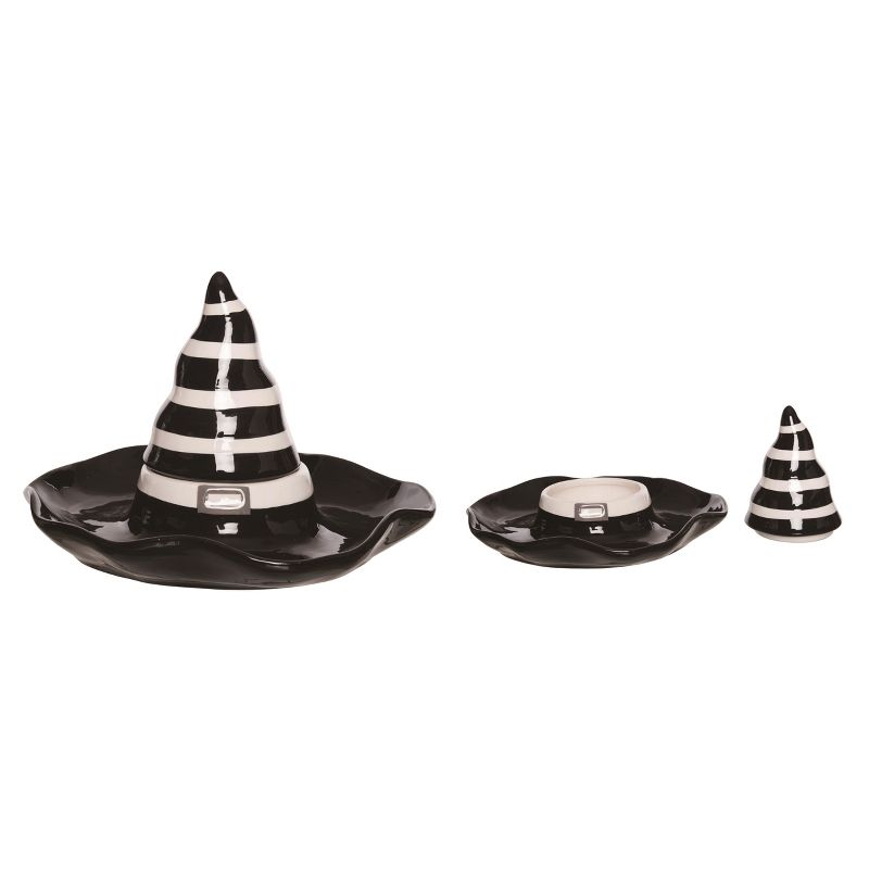 Transpac Dolomite 12.25 in. Multicolor Halloween Witch Hat Chip and Dip Set of 2, 1 of 2