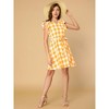 Allegra K Women's Casual Ruffled Sleeve A-Line Vintage Gingham Check Dress - 3 of 4