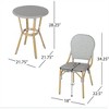 SKRAN Bistro Set, Outdoor Hand-Woven Rattan Wicker Bistro Chairs with Table for Patio Porch Garden, Aluminum Frame & Bamboo Print Finish, Light Gray - 3 of 4