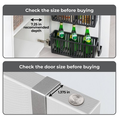 Smart Design 8-Tier Over The Door Hanging Pantry Organizer with 6 full Baskets and 2 Deep Baskets: Steel Kitchen Storage, Black — фото 6