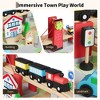 92 Piece with 3 Storage Bins, Railway Tracks, City Theme Accessories, Multi-Purpose Toddler Activity Table for Boys & Girls Ages 3+ - 2 of 4