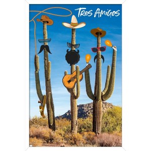 Trends International Cactus -Tres Amigos Framed Wall Poster Prints - 1 of 4