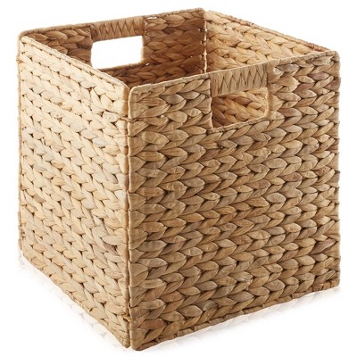 Natural Water Hyacinth Wicker Storage Baskets Set of 2