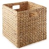 Casafield 12" x 12" Water Hyacinth Storage Baskets - Set of 2 Collapsible Cubes, Woven Bin Organizers for Bathroom, Bedroom, Laundry, Pantry, Shelves - 3 of 4