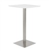 HomeRoots 24" White and Silver Metallic Square Steel Bar Table - 4 of 4