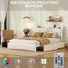 LED Bed Frame Queen,Metal Bed Frame Queen,Queen Size Bed Frame With Headboard And Storage,Bed Frame With Charging Ports-Cuddlewood - 3 of 4