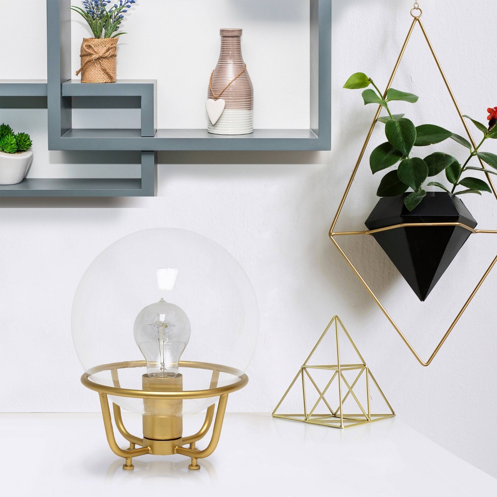 Photos - Floodlight / Street Light Old World Globe Glass Table Lamp Matte Gold - Lalia Home: Small, Industrial Look, No Assembly Required