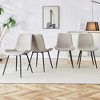 LOVMOR 4-piece artificial leather backrest cushion dining chair - 3 of 4