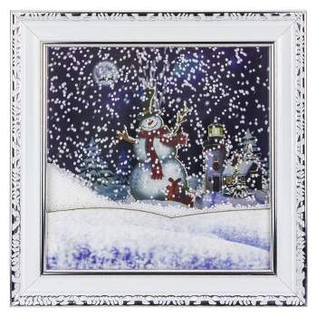 Northlight 15" LED Lighted Musical Snowing Snowman Wall Plaque