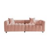 87.4'' Velvet 3-Seater Modular Loveseat Sofa with Metal Base Legs and 2 Pillows - 3 of 4