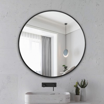 Wooakway Round Metal Decorative Wall Mirror Bathroom Mirror Wall Mount Accent Mirror Wall Decor