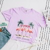 Simply Sage Market Hello Summer Flamingos Boxy Crop Top - 3 of 4