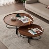 CuisinSmart Small Nesting Coffee Table Set of 2 Round Coffee Table Mid Century Modern Centre Table Easy Assembly Circle Coffee Tables - 4 of 4