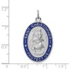 Black Bow Jewelry Sterling Silver Rhodium-Plated Enamel St. Christopher Pendant, 19x35mm - 4 of 4