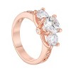 Slickblue Gorgeous 2.8 Ct. Three Stone Engagement Ring in Rose Gold Tone or Silvertone Options, Size 5-10 - 3 of 3