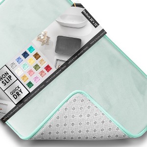 Hearth & Harbor Bathroom Rugs, Ultra Soft Velvet Memory Foam Bath Mats with PVC Backing - 1 of 4