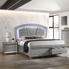 NicBex Nightstand with 2 Drawers,1pc Side Table with Pull Handle and Solid Wood Frame,Bedside Table for Bedroom,Living Room,White/Silver - 4 of 4