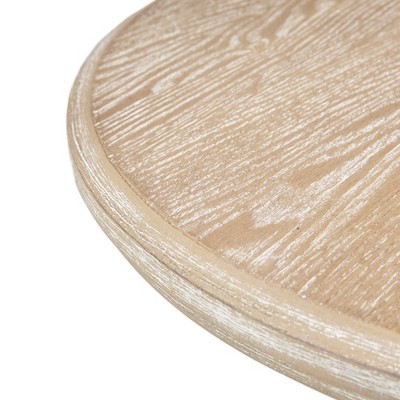 Fatima Light Wood Round Rustic Accent Table